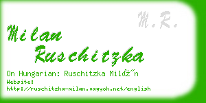 milan ruschitzka business card